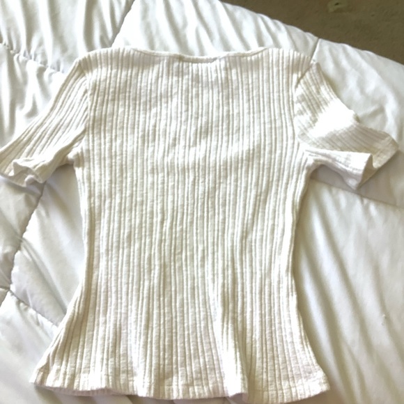 Zara Womens Ribbed Short Sleeve Crop Top Size Small - Picture 5 of 5